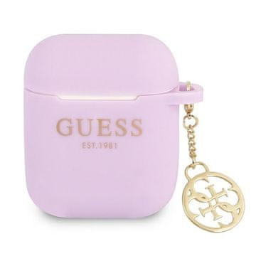 Guess Silikonska futrola za AirPods 1, Charm 4G kolekcija, ljubičasta