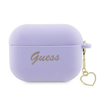 Guess silikonski privjesak u obliku srca - futrola za AirPods Pro 2 (ljubičasta)