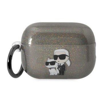 Karl Lagerfeld Glitter NFT Karl & Choupette - maskica za AirPods Pro 2 (crna)