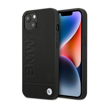 Bmw kožna maska za iPhone 14 Plus s vrućim žigom (crna)