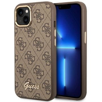 Guess 4G metalna maska s kamerom - maska za iPhone 14 Plus (smeđa)