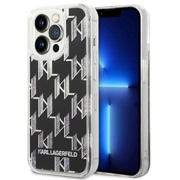 Karl Lagerfeld Karl Lagerfeld Tvrda maska Liquid Glitter Monogram za iPhone 14 Pro Max 6.7" crna