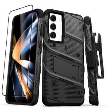 ZIZO BOLT serija - Oklopna maska za Samsung Galaxy S23+ s 9H staklom za ekran + držač sa stalkom (crna)