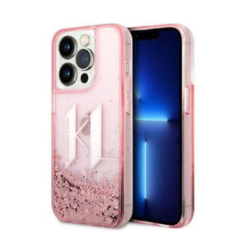 Karl Lagerfeld Liquid Glitter Big Logo maskica - maskica za iPhone 14 Pro (roza)