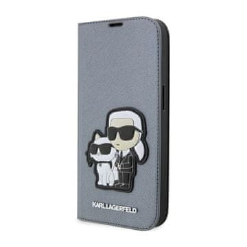 Karl Lagerfeld Booktype NFT Saffiano Karl & Choupette - maskica za iPhone 14 Pro Max (srebrna)