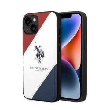 US Polo Assn Tricolor Embossed - Futrola za iPhone 14 (bijela)