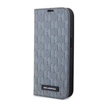 Karl Lagerfeld Booktype Saffiano Monogram - Futrola za iPhone 14 Pro Max (Srebrna)