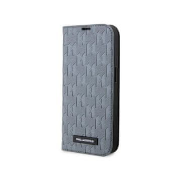 Karl Lagerfeld Booktype Saffiano Monogram - Futrola za iPhone 14 Pro (Srebrna)