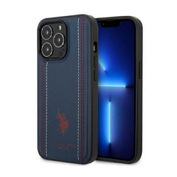 US Polo Assn Leather Stitch - maskica za iPhone 14 Pro (tamnoplava)