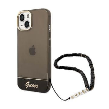 Guess prozirni biserni remen - maskica za iPhone 14 (crna)