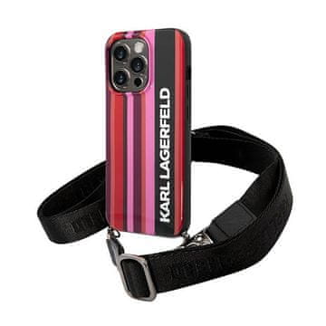 Karl Lagerfeld remen s prugama u boji - maskica za iPhone 14 Pro (ružičasta)