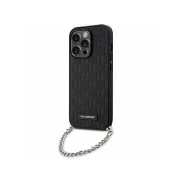 Karl Lagerfeld Saffiano monogram lanac - maskica za iPhone 14 Pro (crna)