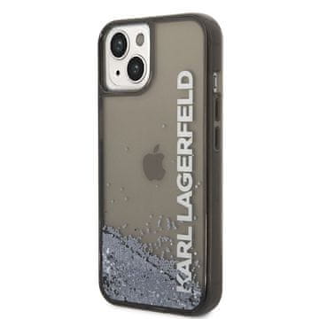 Karl Lagerfeld Liquid Glitter Translucent Elonged Logo Case - Case za iPhone 14 Plus (crna)