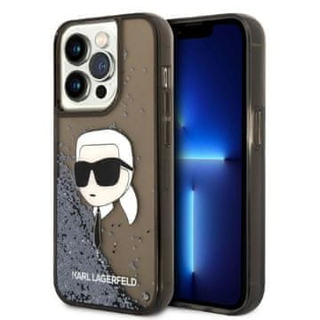 Karl Lagerfeld tekuća glitter NFT Karl's Head maskica za iPhone 14 Pro (crna)