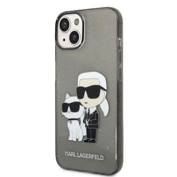 Karl Lagerfeld IML Glitter NFT Karl & Choupette - maskica za iPhone 14 Plus (crna)