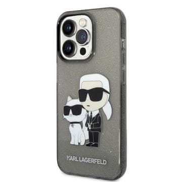 Karl Lagerfeld IML Glitter NFT Karl & Choupette - maskica za iPhone 14 Pro Max (crna)