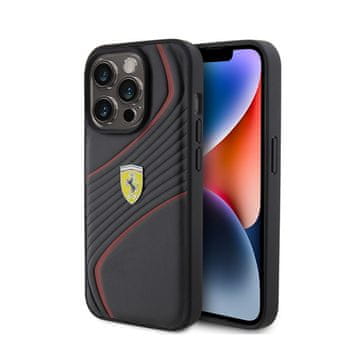Ferrari Metalni logo Twist - maskica za iPhone 15 Pro (crna)
