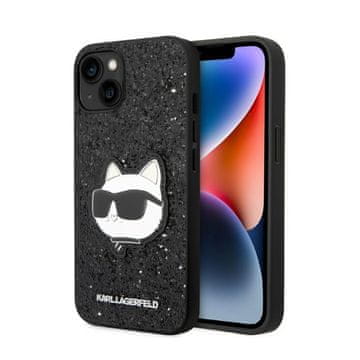 Karl Lagerfeld NFT Glitter Choupette Patch - maskica za iPhone 14 Plus (crna)