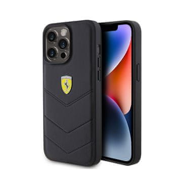 Ferrari Prošiveni metalni logotip ja - maskica za iPhone 15 Pro Max (crna)