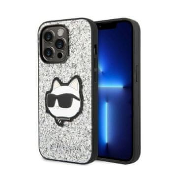 Karl Lagerfeld NFT Glitter Choupette Patch - maskica za iPhone 14 Pro Max (srebrna)
