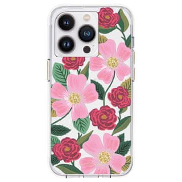 Rifle Paper Prozirna papirna maska za iPhone 14 Pro Max sa zlatnim ukrasom (Rose Garden)