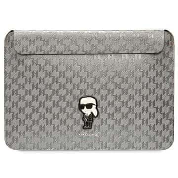 Karl Lagerfeld NFT Saffiano Monogram Ikonik Karl Sleeve - torba za bilježnicu 14" (srebrna)