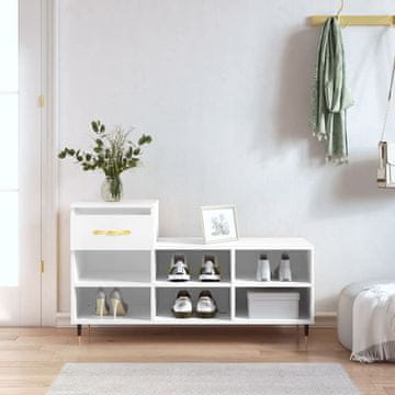 Vidaxl Stalak za cipele Bijeli 102x36x60 cm Materijal na bazi drveta