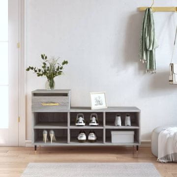 Vidaxl Ormarić za cipele, sivi hrast sonoma, 102 x 36 x 60 cm