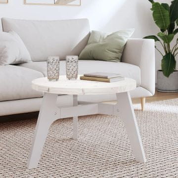 Vidaxl Okrugla ploča stola bijela Ø60x3 cm masivno borovo drvo