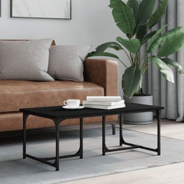 Vidaxl Klub stolić, crni, 90x50x35 cm, materijal na bazi drva