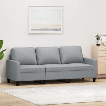 Vidaxl Trosjed, Svijetlo siva, 180 cm, presvlaka od tkanine