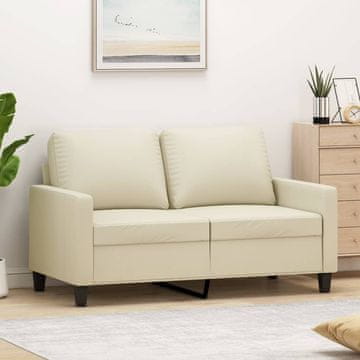 Vidaxl Dvosjed Kauč Krem 120 cm Imitacija Kože