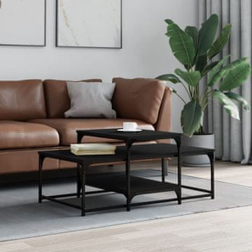 Vidaxl Klub stolić, crni, 102x60x45 cm, materijal na bazi drva