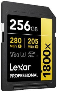 Lexar SDXC memorijska kartica, 256 GB, UHS-II, V60