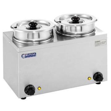 Royal Catering Električni grijač juhe Bain-marie 300W 230V 2 x 3,8L