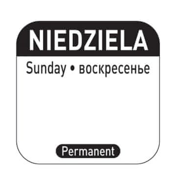 Hendi Naljepnice za sigurnost hrane za višekratne spremnike Sunday PL RU EN 1000 kom 850138