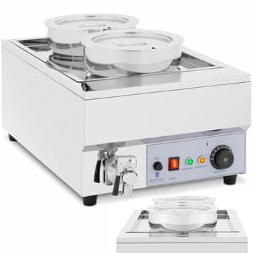 Električna stanica za zagrijavanje vode s vodenom kupkom za juhu fondue od čokolade 1500 W 2 x 7 l