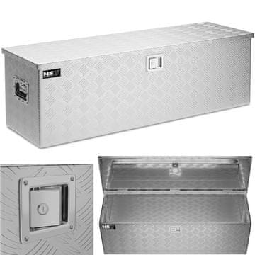 MSW Zaključavajuća aluminijska transportna kutija za alat 150 l 124 x 38,5 x 38,5 cm
