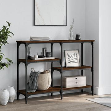 Vidaxl Konzolni stolić smeđi hrast 102x29x75 cm