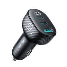 Joyroom JR-CCD04 auto punjač USB / 2x USB-C 30W, crno