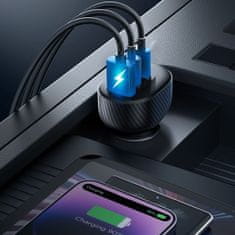 Joyroom JR-CCD04 auto punjač USB / 2x USB-C 30W, crno