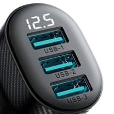 Joyroom JR-CCD03 auto punjač 3x USB 17W, crno
