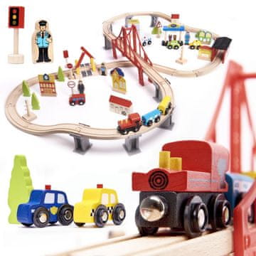 MG Train Track drvena željeznička pruga 70 dijelova