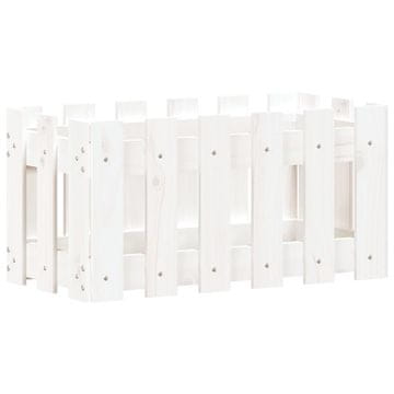 Vidaxl Vrtna sadilica s izgledom ograde bijela 60x30x30 cm od borovine