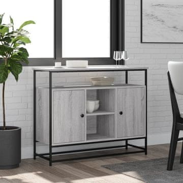 Vidaxl Komoda s ladicama, sivi hrast sonoma, 100x35x80 cm, materijal na bazi drva