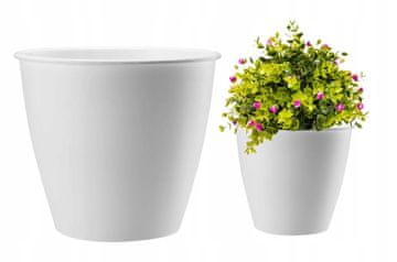 Galicja Bijela plastična saksija za cvijeće Azalea 13 x 12 cm