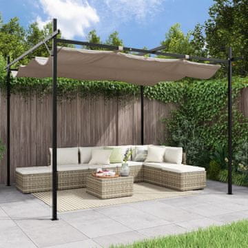 Vidaxl Pergola s uvlačivim krovom, taupe, 295x292x230 cm