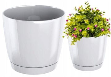 Prosperplast Coubi okrugla plastična saksija za cvijeće s tanjurićem 10x9,2 cm