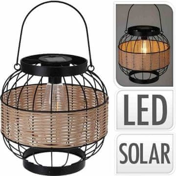 ProGarden Solarna lampa KO-C46999560 metal, ratan 24x24 cm
