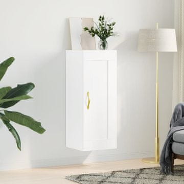 Vidaxl Zidni ormarić bijeli 34,5x34x90 cm materijal na bazi drveta
